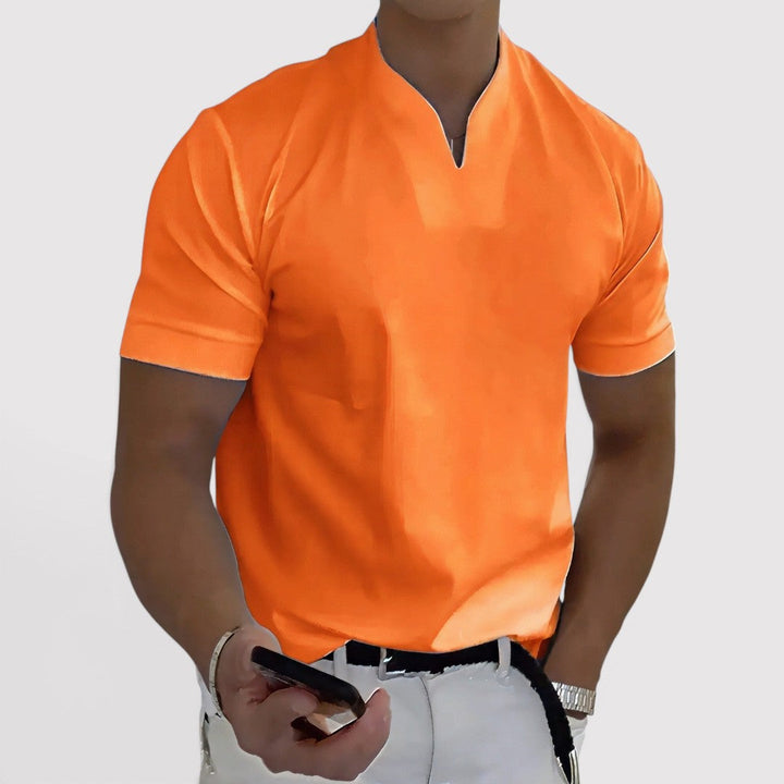 ALESON 通気性抜群のキーネックTシャツ