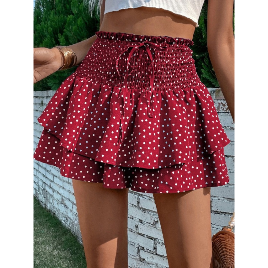 LUNINGNING | Lightweight Shirred Layered Summer Skort