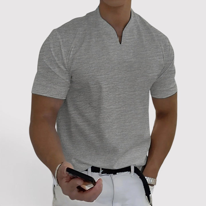 ALESON 通気性抜群のキーネックTシャツ