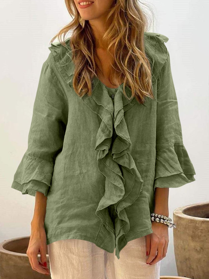 Livia | Chic Bell Sleeve Ruffle Top