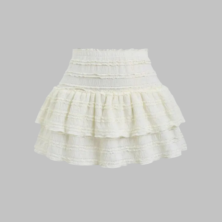 MATHA | Chic Layered Ruffle Hem Skort