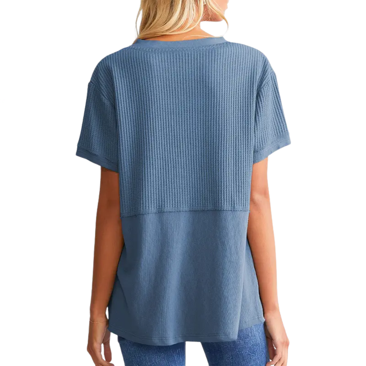 Lydia | Cozy Waffle Knit V-Neck Top