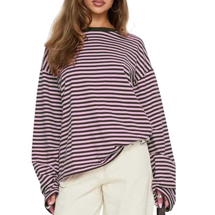 Lydia | Versatile Striped Long Sleeve Shirt