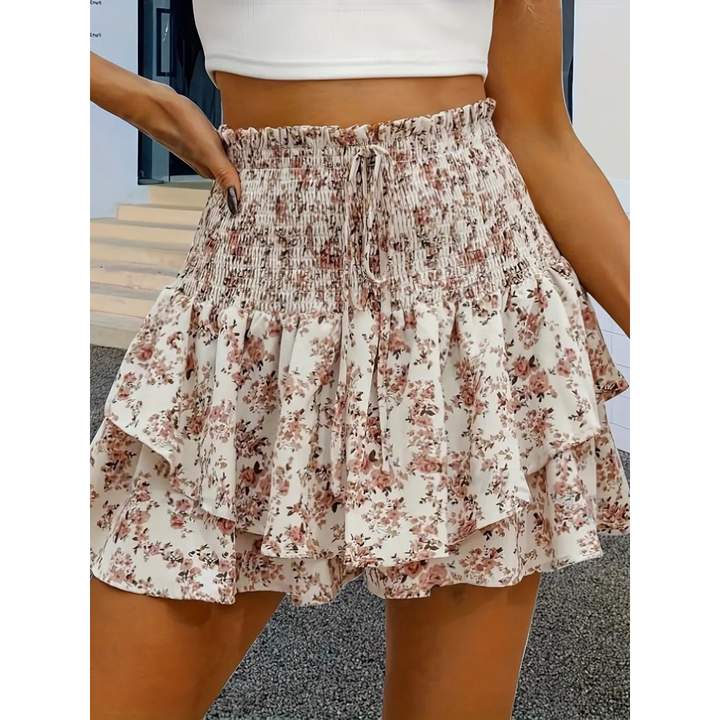 LUNINGNING | Lightweight Shirred Layered Summer Skort