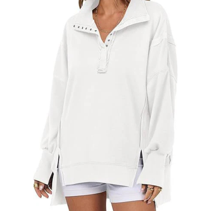 Veron | Loose Fit High-Low Split Hem Casual Sweatshirt