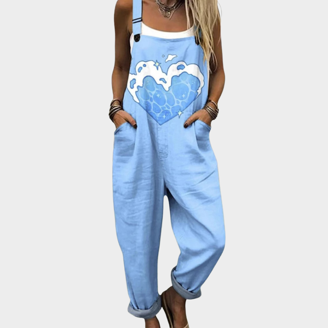 Comfortable printed overalls