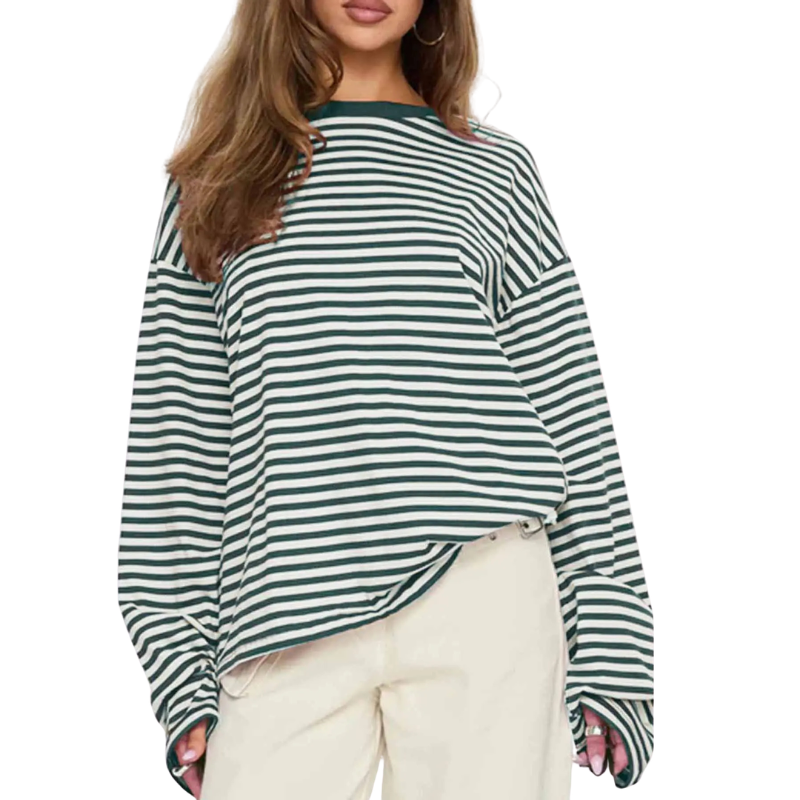 Lydia | Versatile Striped Long Sleeve Shirt