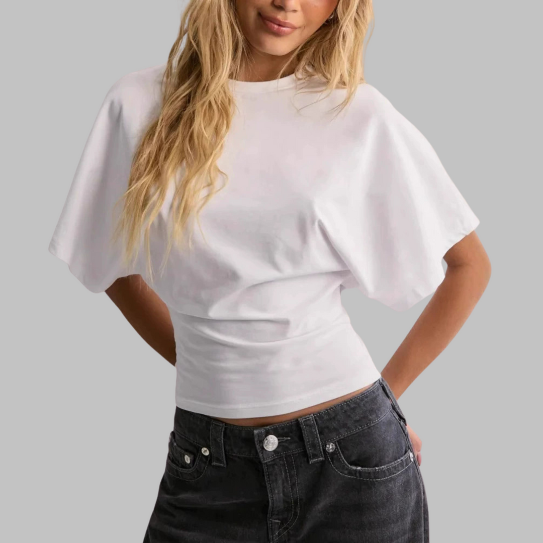 Clio | Casual Fitted Half Sleeve Round Neck Top