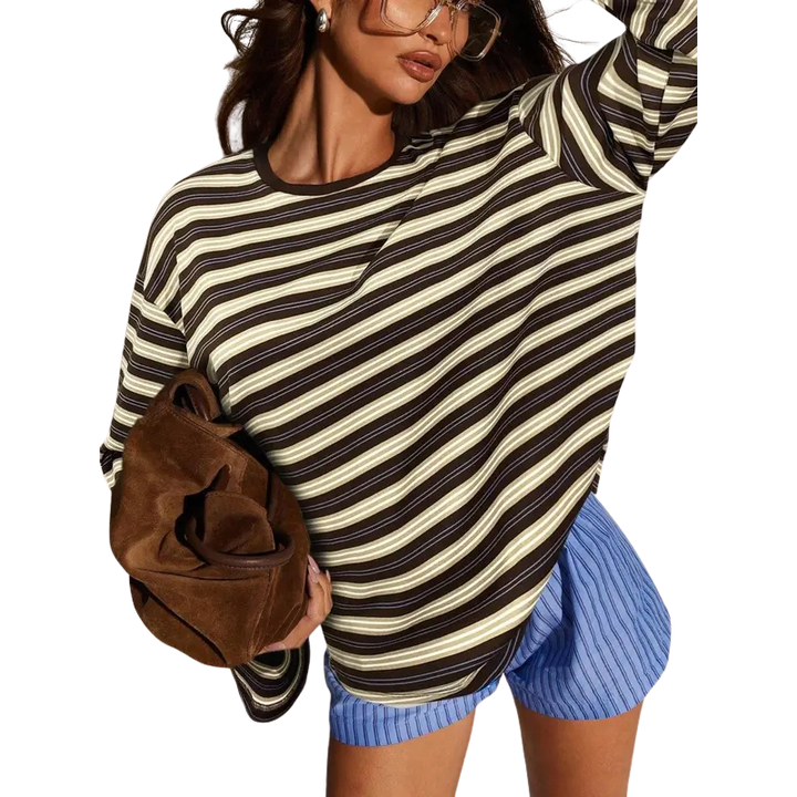 Lydia | Classic Striped Long Sleeve Fitted Top