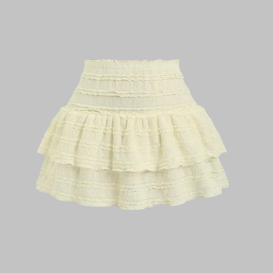 MATHA | Chic Layered Ruffle Hem Skort