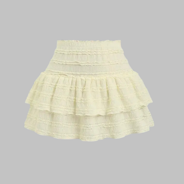 MATHA | Chic Layered Ruffle Hem Skort