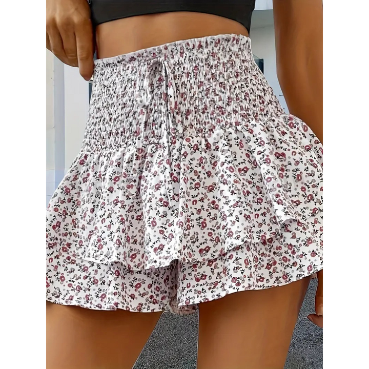 LUNINGNING | Lightweight Shirred Layered Summer Skort