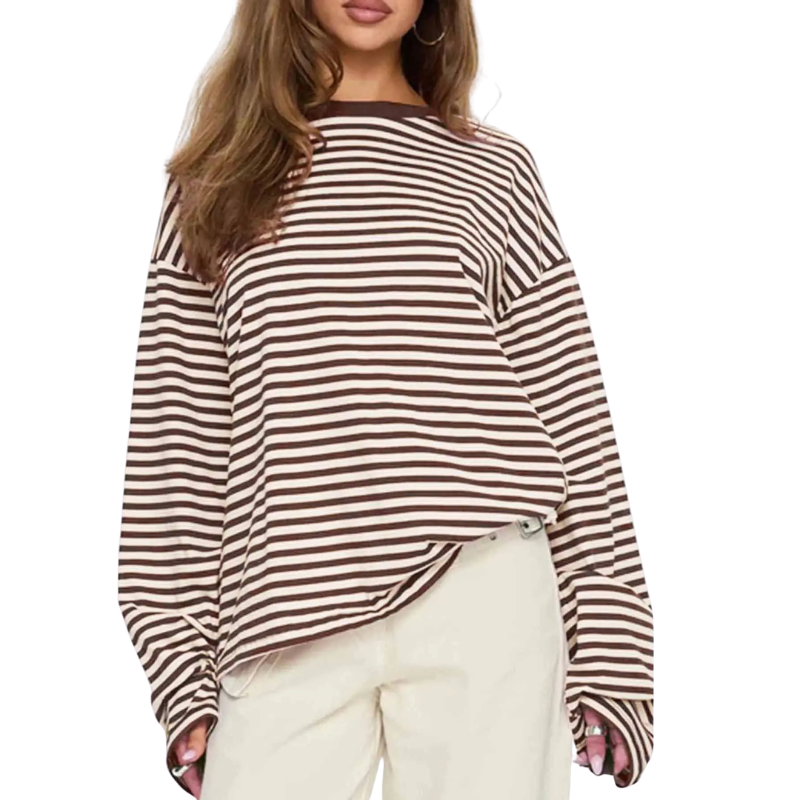 Lydia | Versatile Striped Long Sleeve Shirt
