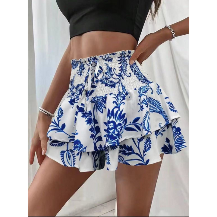 LUNINGNING | Lightweight Shirred Layered Summer Skort