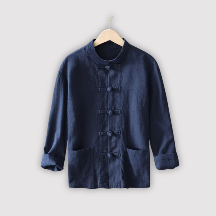 TAVIO 通気性の良いリネン素材のロングスリーブシャツ