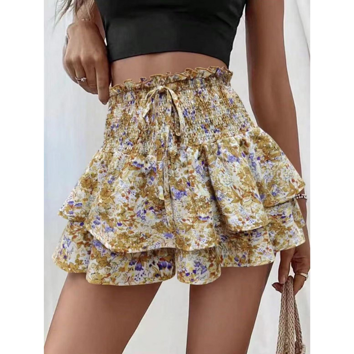 LUNINGNING | Lightweight Shirred Layered Summer Skort