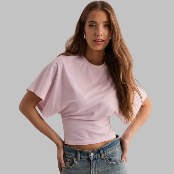 Clio | Casual Fitted Half Sleeve Round Neck Top