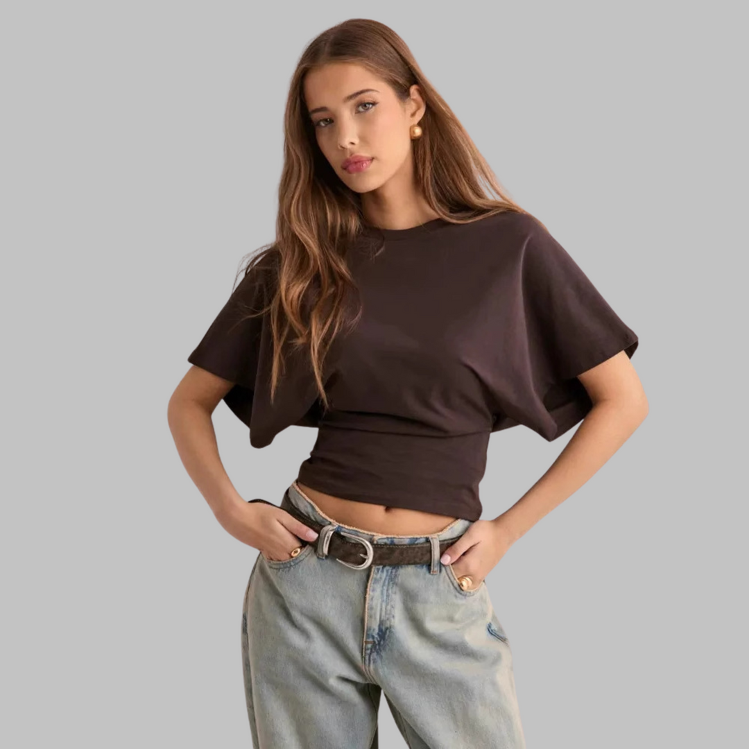 Clio | Casual Fitted Half Sleeve Round Neck Top