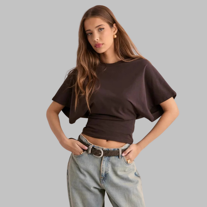 Clio | Casual Fitted Half Sleeve Round Neck Top