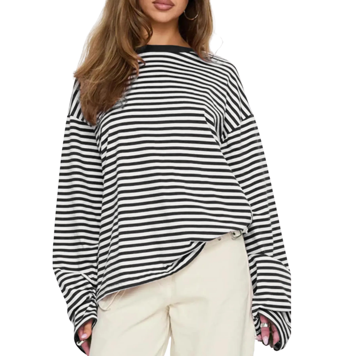 Lydia | Versatile Striped Long Sleeve Shirt