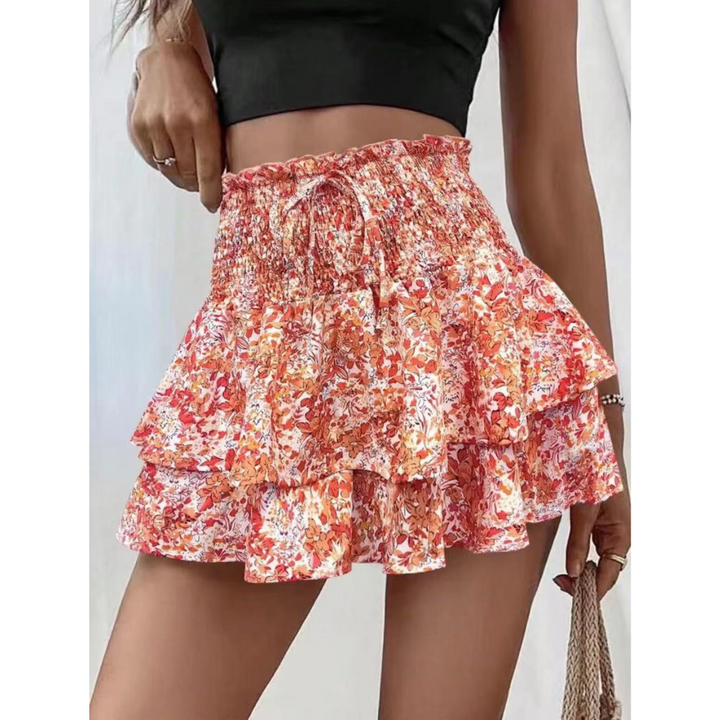 LUNINGNING | Lightweight Shirred Layered Summer Skort