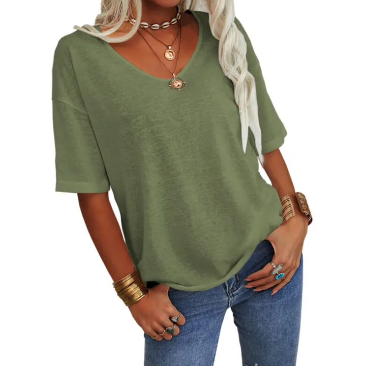 Lydia | Relaxed V-Neck Essential Tee