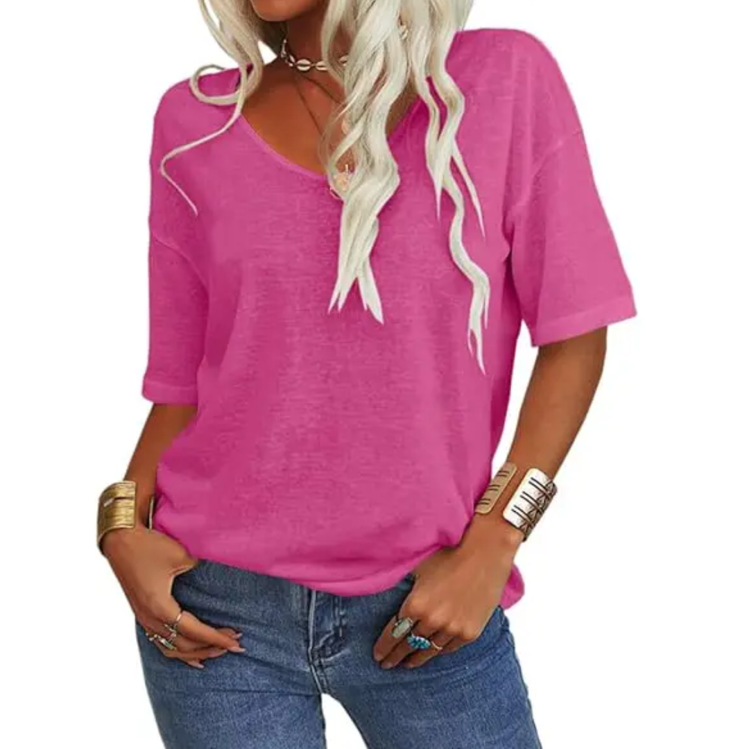 Lydia | Relaxed V-Neck Essential Tee