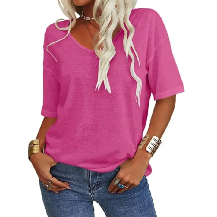 Lydia | Relaxed V-Neck Essential Tee