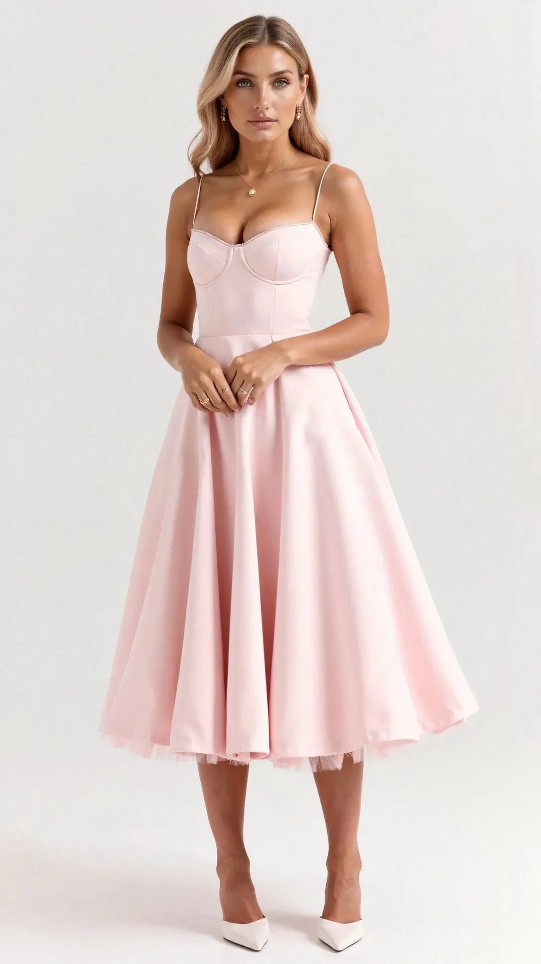 Isolde Elegant Tulle Midi Dress