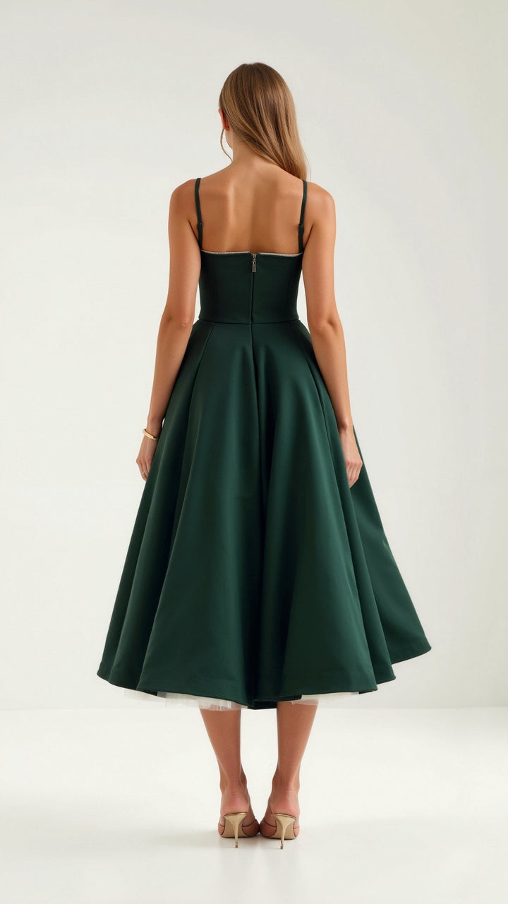 Isolde Elegant Tulle Midi Dress