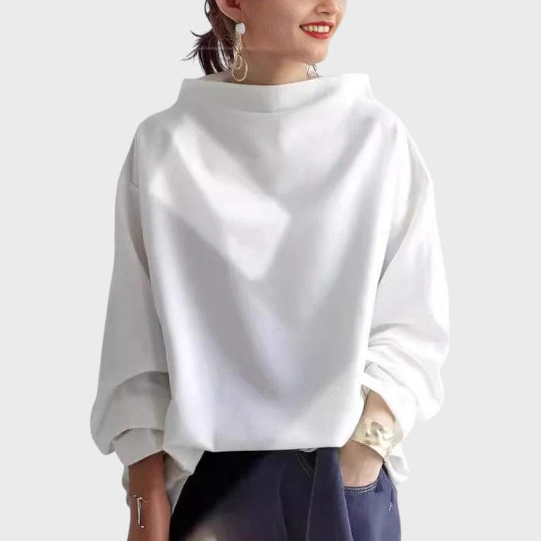 Thalia | Weichi Knitted Top with High Collar
