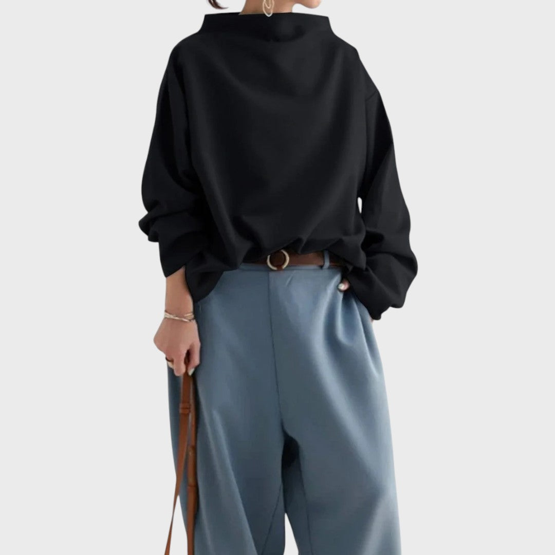 Thalia | Weichi Knitted Top with High Collar