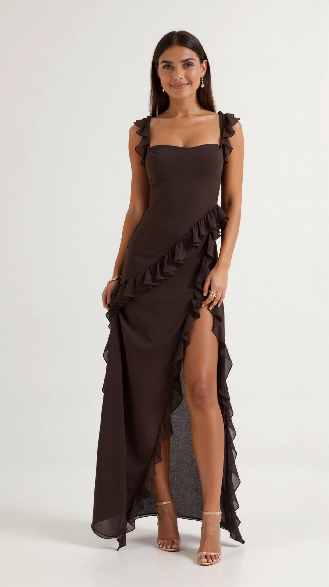 Amelia Elegant Ruffled Maxi Dress