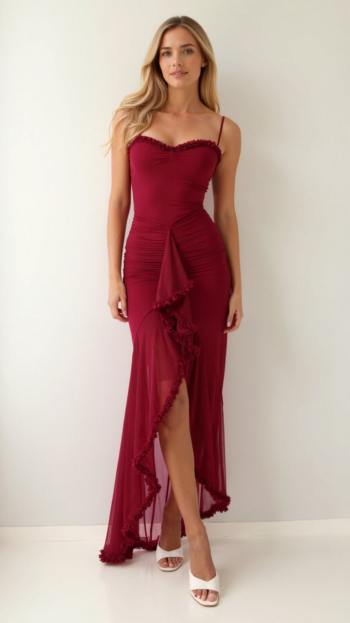 Edith Elegant Sweetheart Maxi Dress