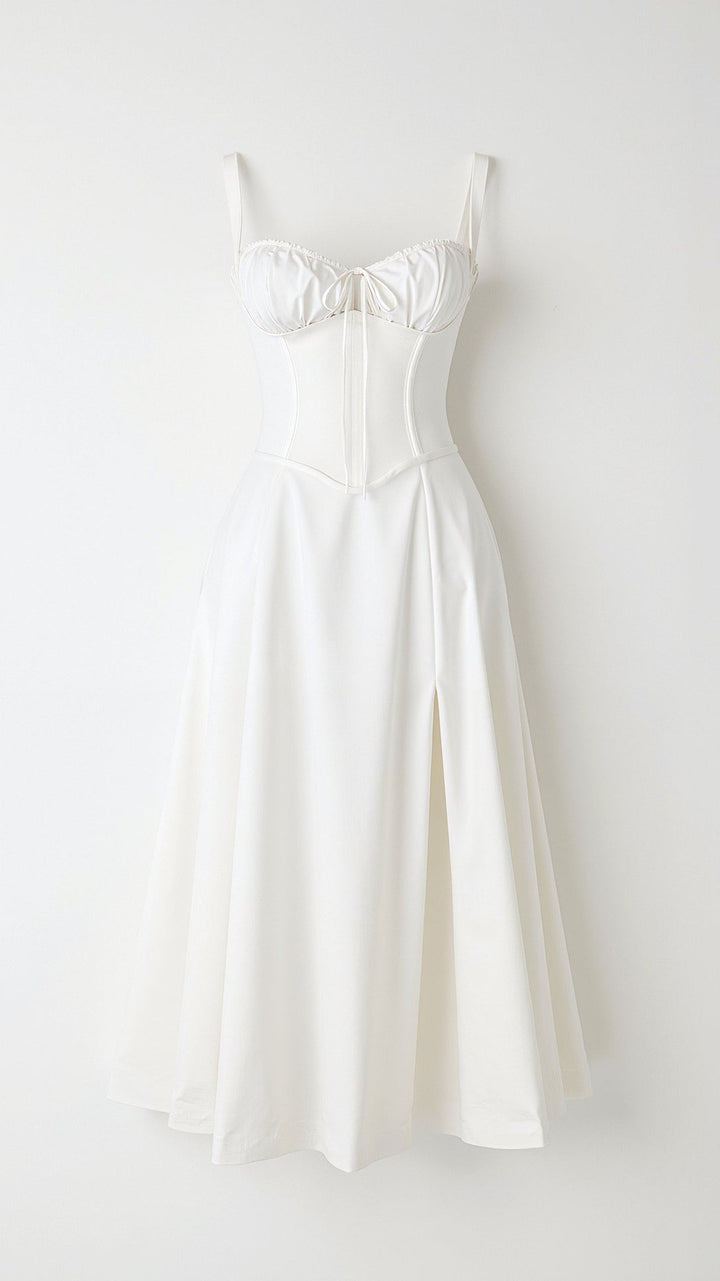 Lila Elegant Sweetheart Midi Dress