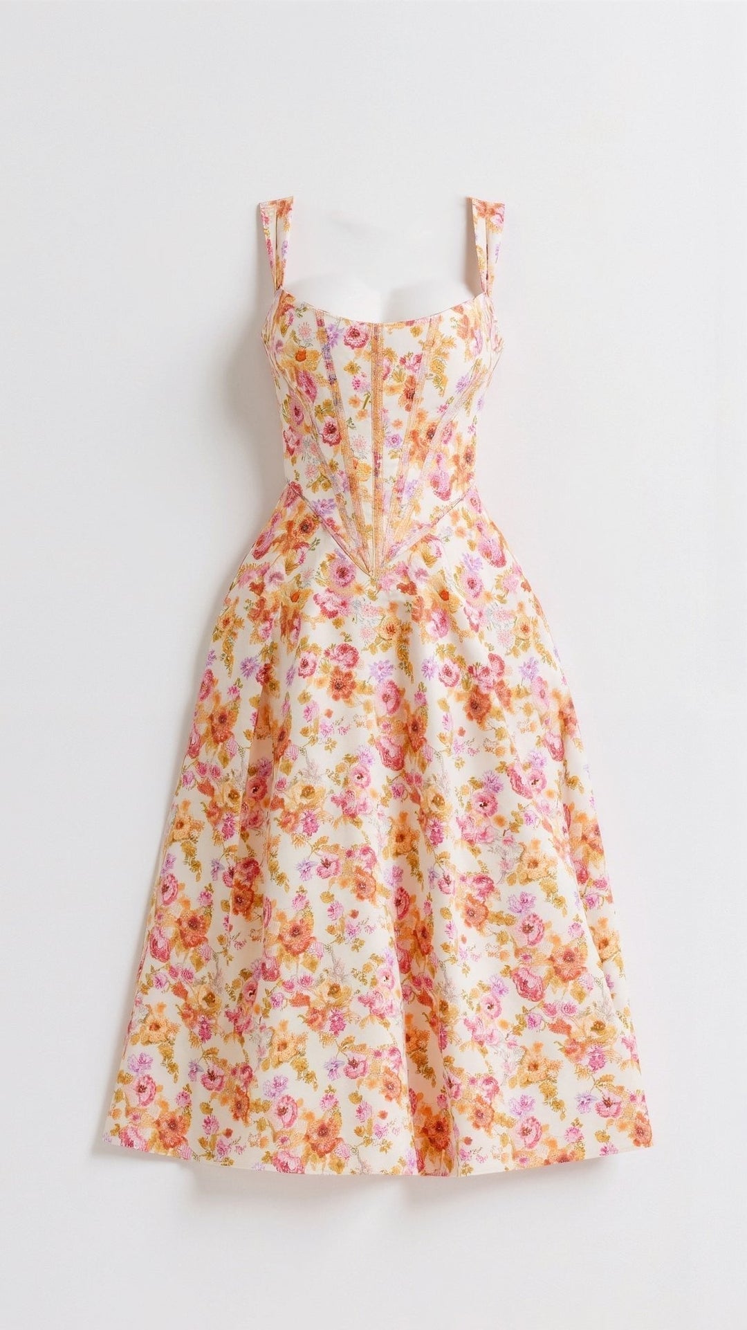Eleanor Romantic Floral Print Midi Sundress