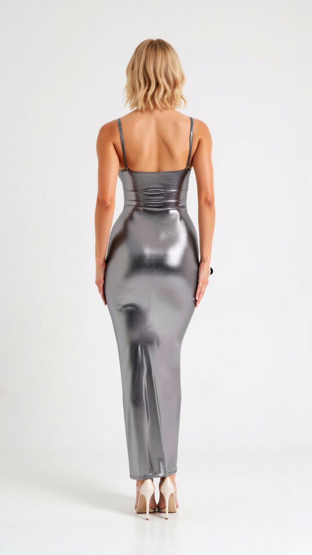 Mia Metallic Bodycon Maxi Dress