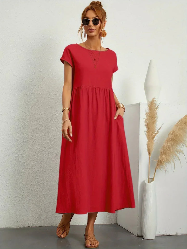 Gabrielle | Timeless Elegance Fluid Midi Dress
