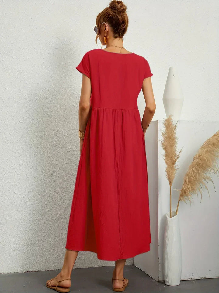 Gabrielle | Timeless Elegance Fluid Midi Dress