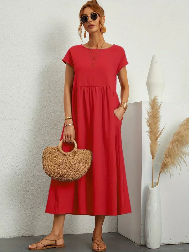 Gabrielle | Timeless Elegance Fluid Midi Dress
