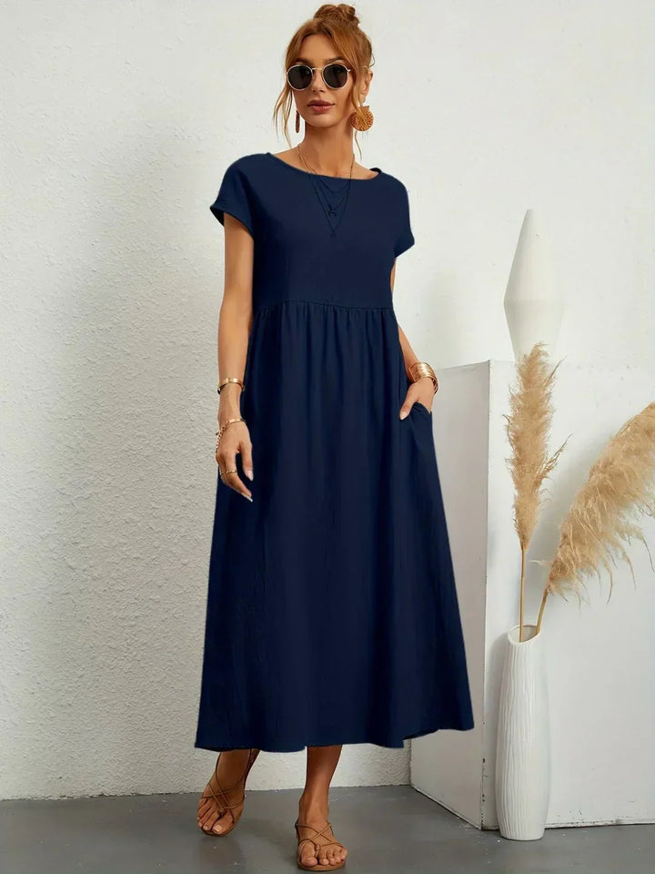 Gabrielle | Timeless Elegance Fluid Midi Dress