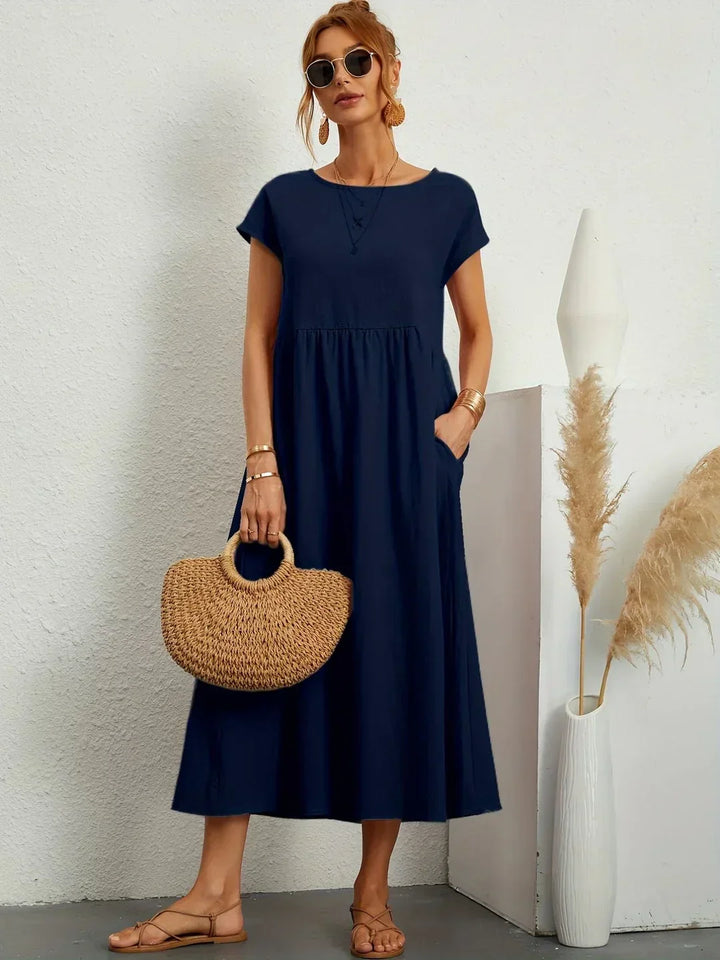 Gabrielle | Timeless Elegance Fluid Midi Dress