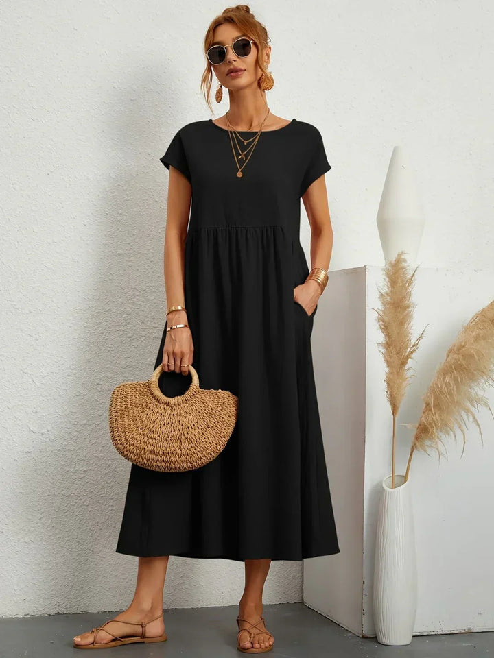 Gabrielle | Timeless Elegance Fluid Midi Dress