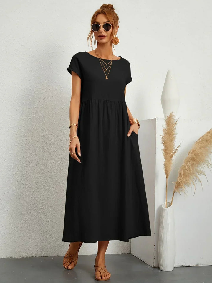 Gabrielle | Timeless Elegance Fluid Midi Dress