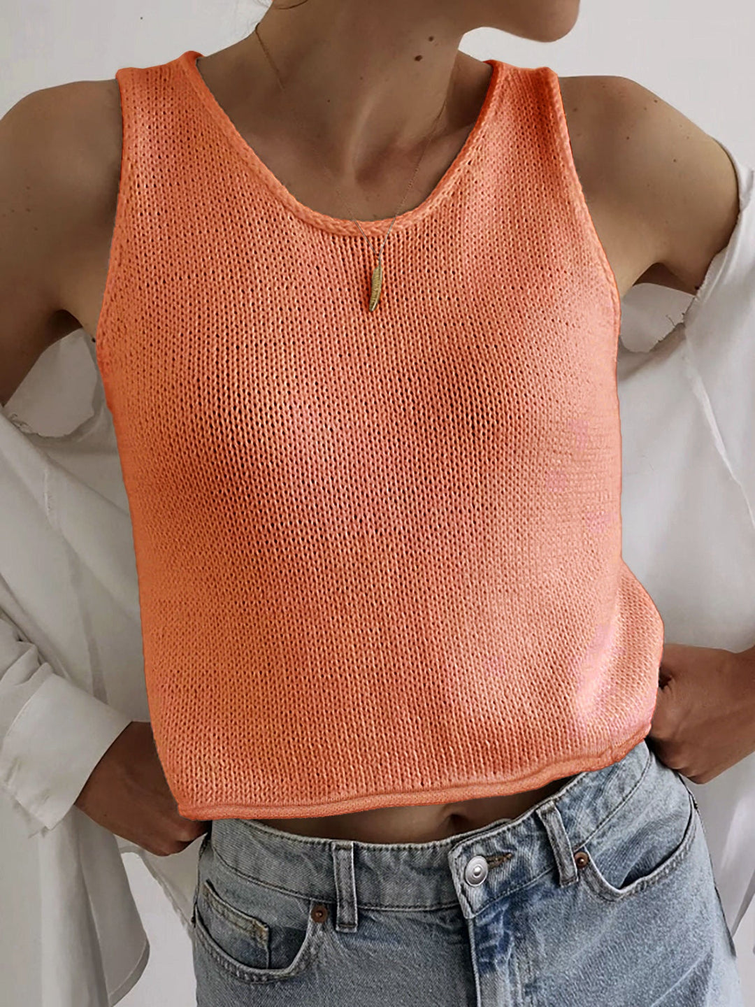 Diana | Casual Round Neck Vest Pullover Top