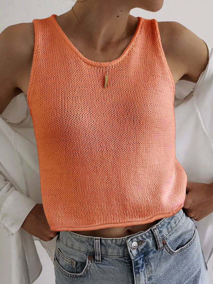 Diana | Casual Round Neck Vest Pullover Top