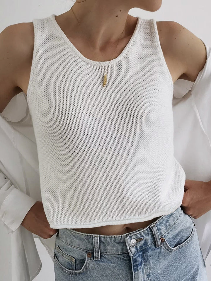 Diana | Casual Round Neck Vest Pullover Top