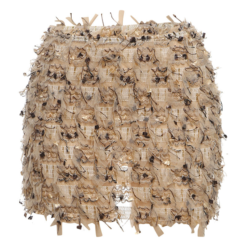 MARIA | Chic Fringe Detail High-Waist Mini Skirt