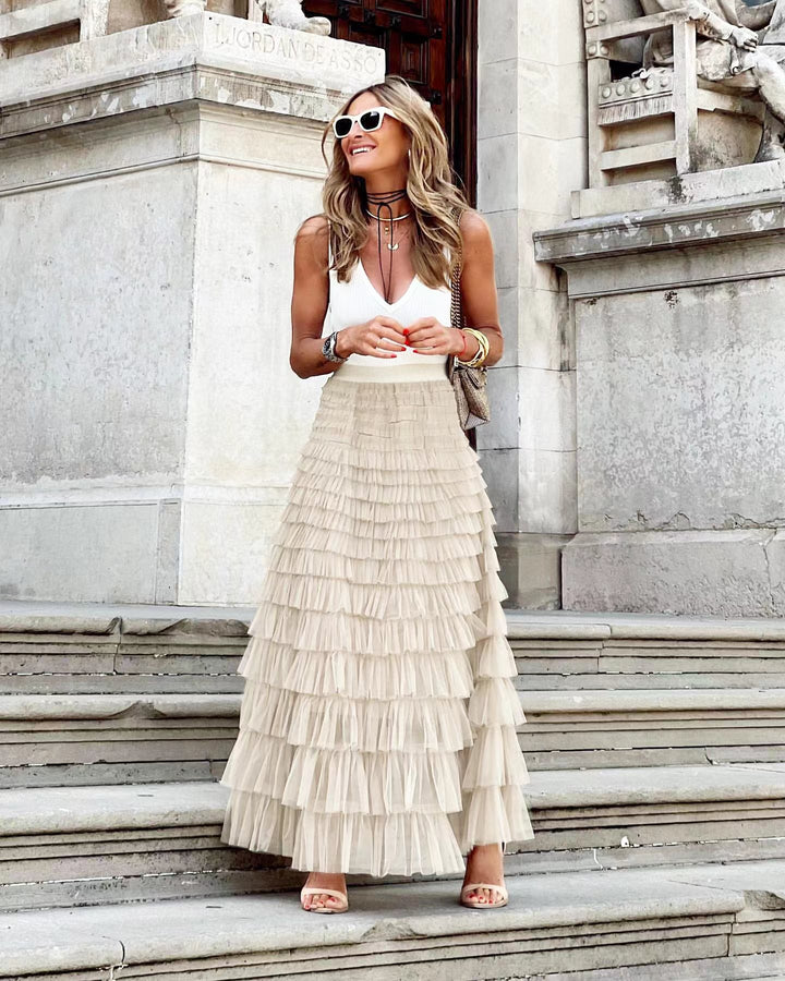 JOAN | Elegant Maxi Layered Cake Skirt