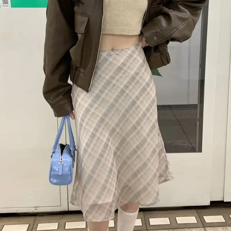 MORIAH | Classic Plaid Midi Skirt